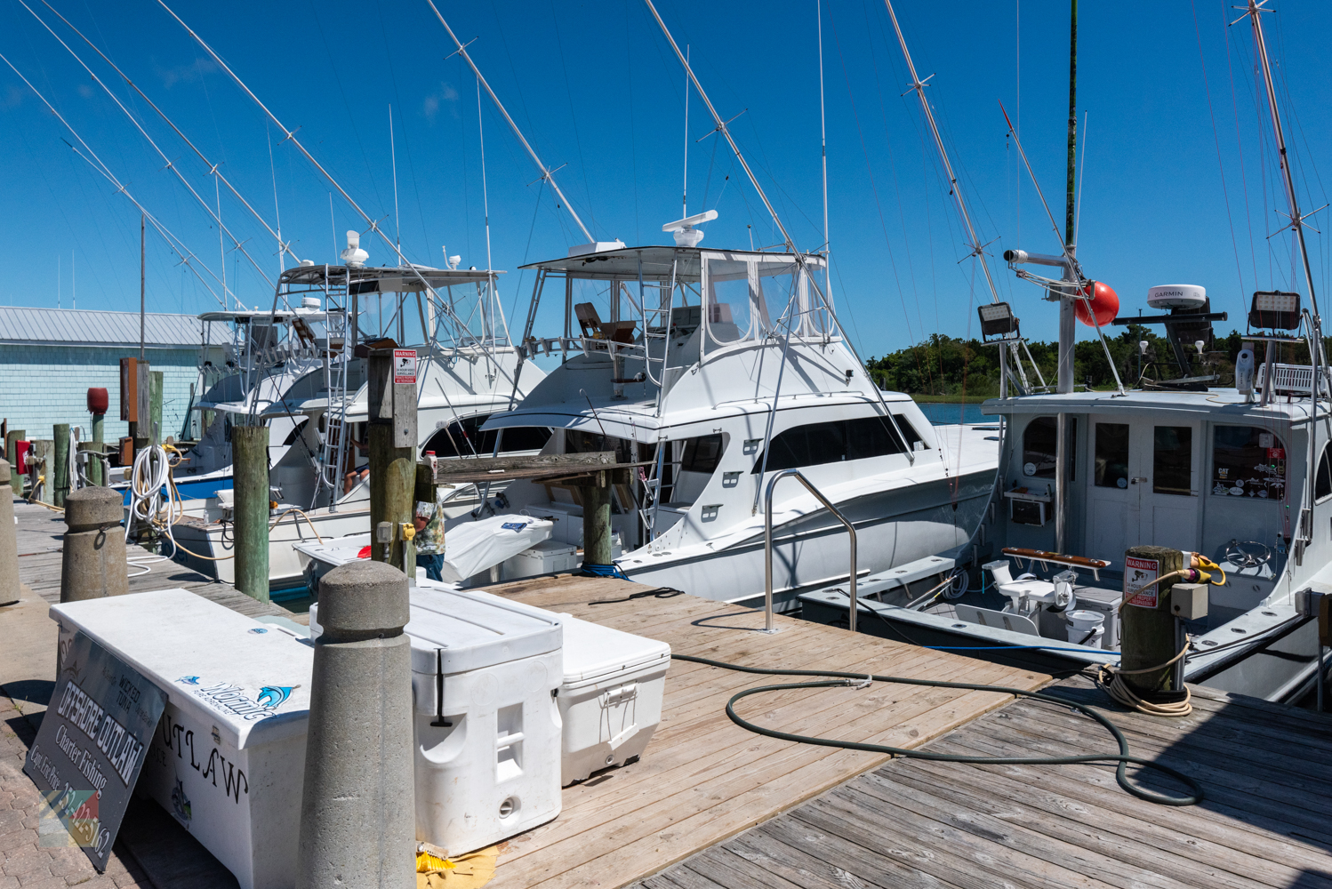 Morehead City Charter Boats docked downtown